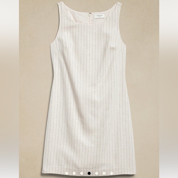Banana Republic Linen Blend Mini Sheath Dress Striped - Picture 3 of 4